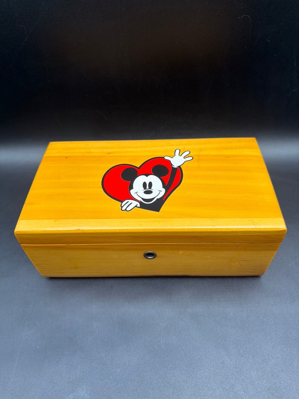 Vintage Lane Disney Mickey Mouse Cedar Jewelry Keepsake Box Wood Chest 9x5x3.5